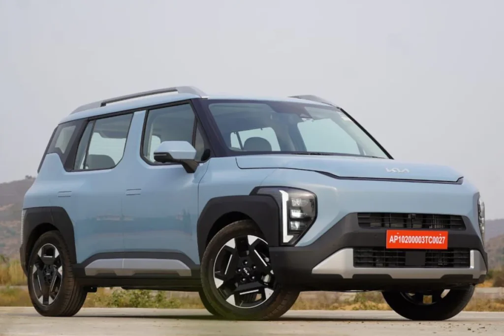 Kia Syros 2025 India front exterior LED headlights bold grille