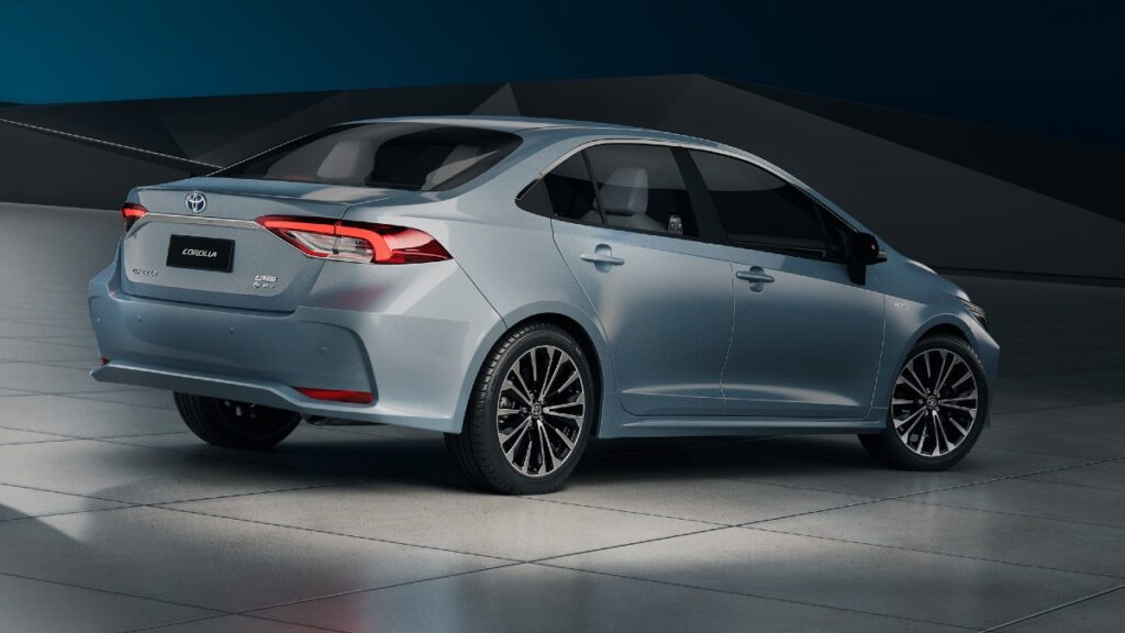Toyota Corolla 2025 rear view with LED taillights and integrated spoiler India