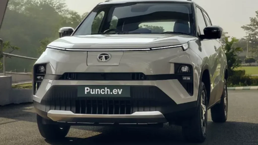Tata Punch EV driving on urban street