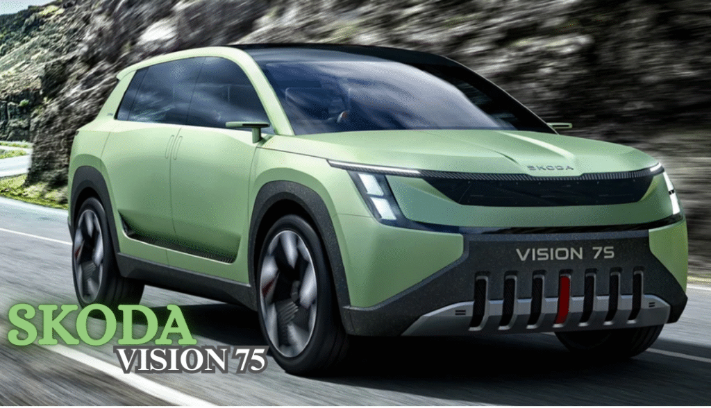 Skoda Vision 75 launch exterior design front view