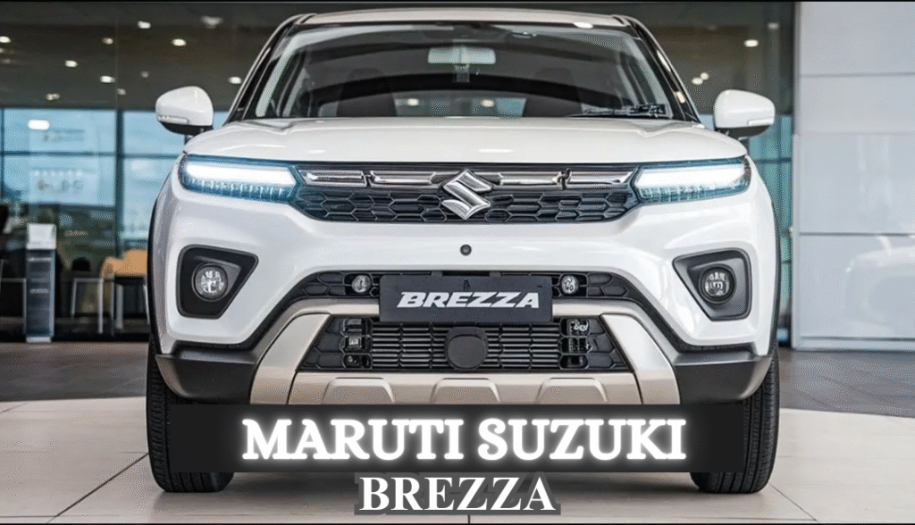 Maruti Suzuki Brezza 2025 facelift front grille and LED headlamps