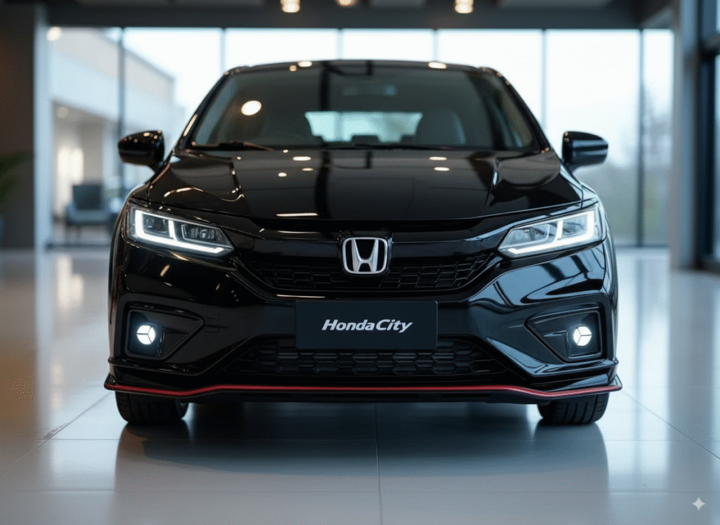 Honda City 2025 facelift front grille and LED headlamps India