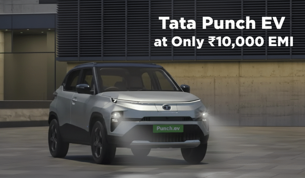 Tata Punch EV 2025 compact electric SUV ₹10,000 EMI affordable electric car India