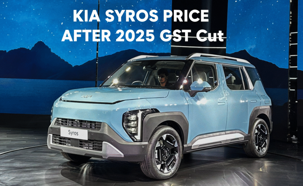 Kia Syros logo emblem on front grille 2025 bold SUV design