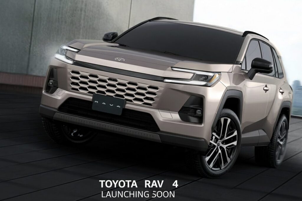 Toyota RAV4 Hybrid 2025 India front LED headlights panoramic sunroof alloy wheels