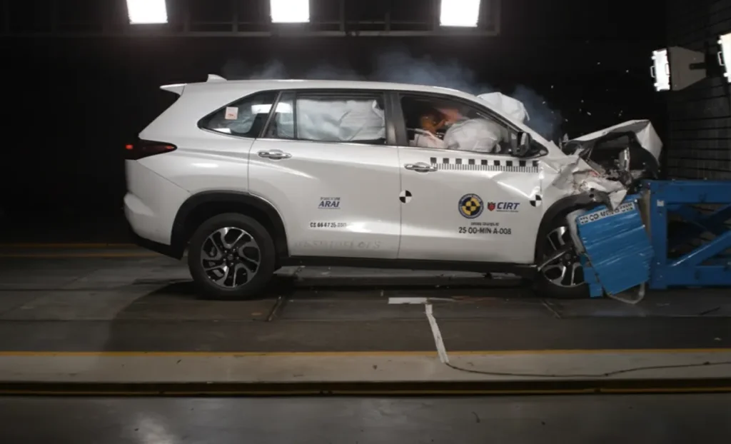 Maruti Suzuki Invicto 2025 safety features six airbags ABS ESP ISOFIX child seat mount