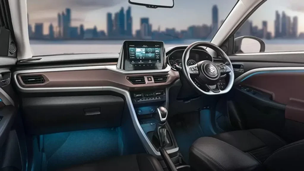 Maruti Suzuki Brezza 2025 facelift interior touchscreen infotainment and premium upholstery