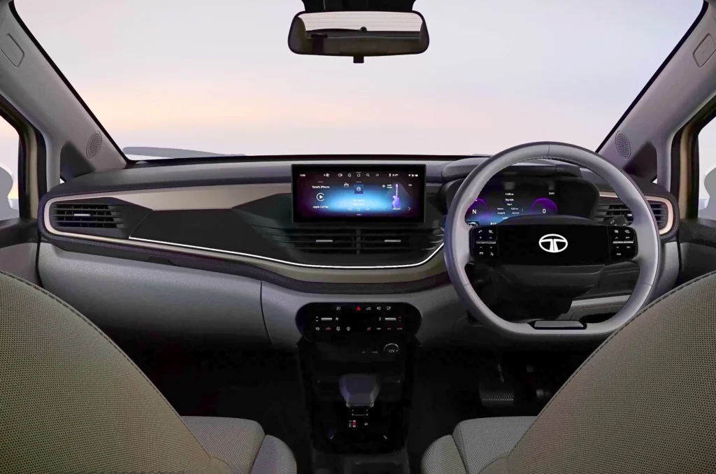 Tata Altroz 2025 interior touchscreen infotainment wireless charging Navratri offer