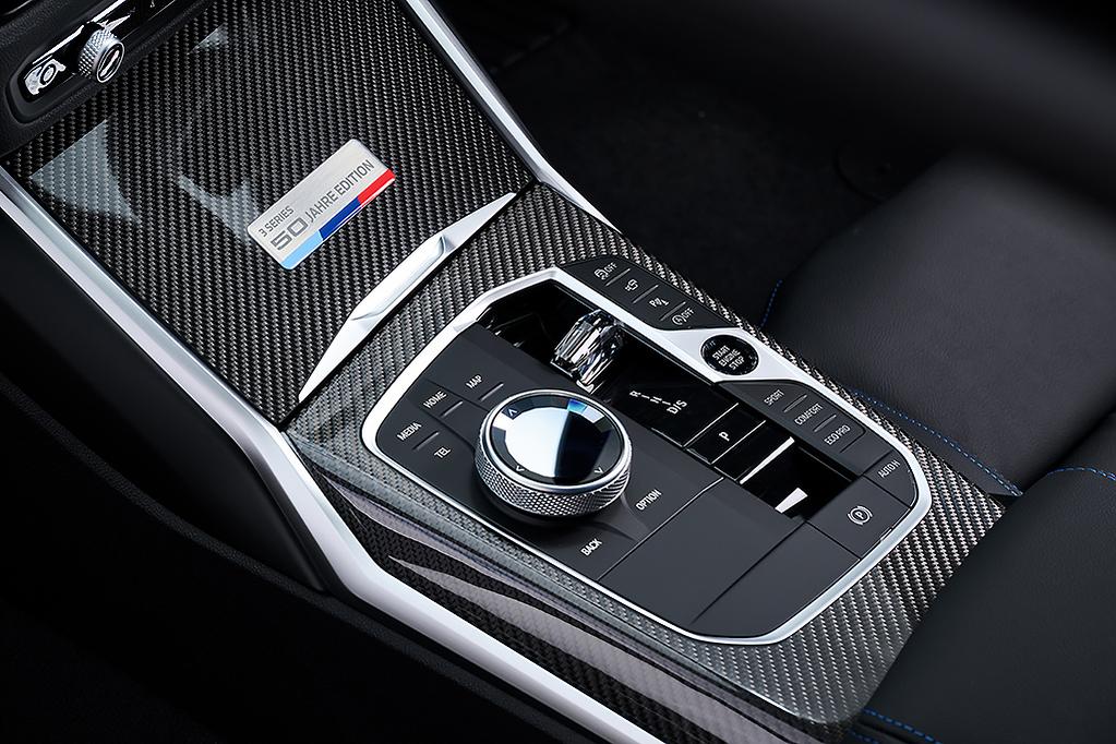 BMW 3 Series 50 Jahre Edition special edition emblem in interior with glossy black finish