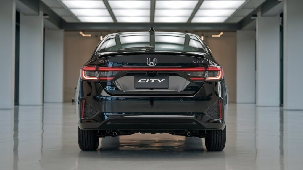 Honda City 2025 facelift rear design with updated bumper and LED taillights
