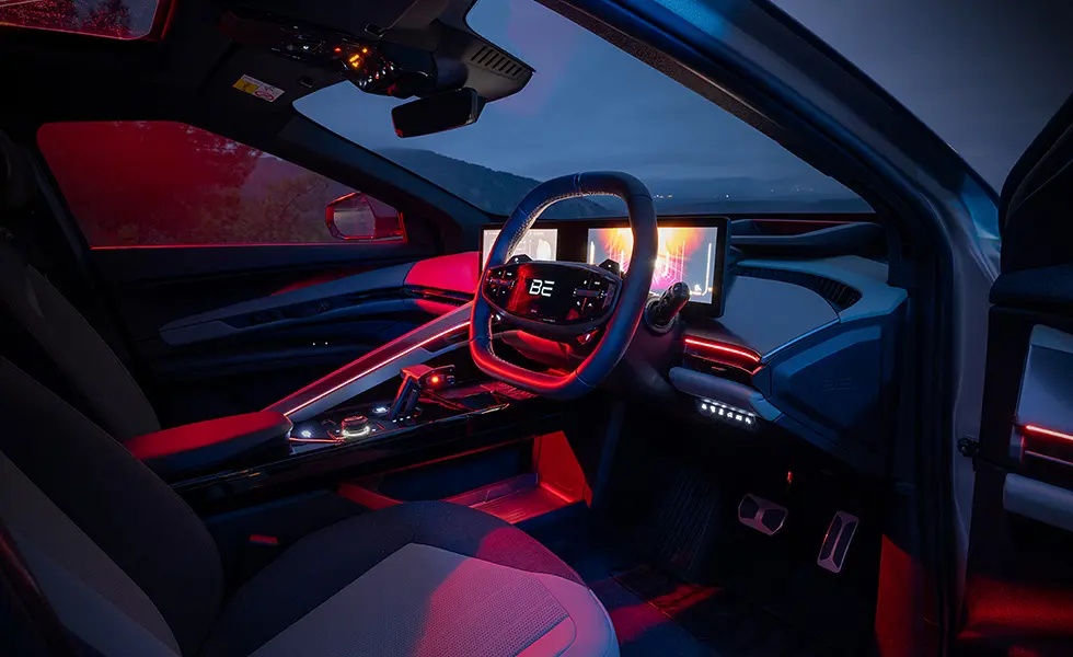 Side profile of Mahindra BE6 Batman Edition showing coupe-SUV silhouette