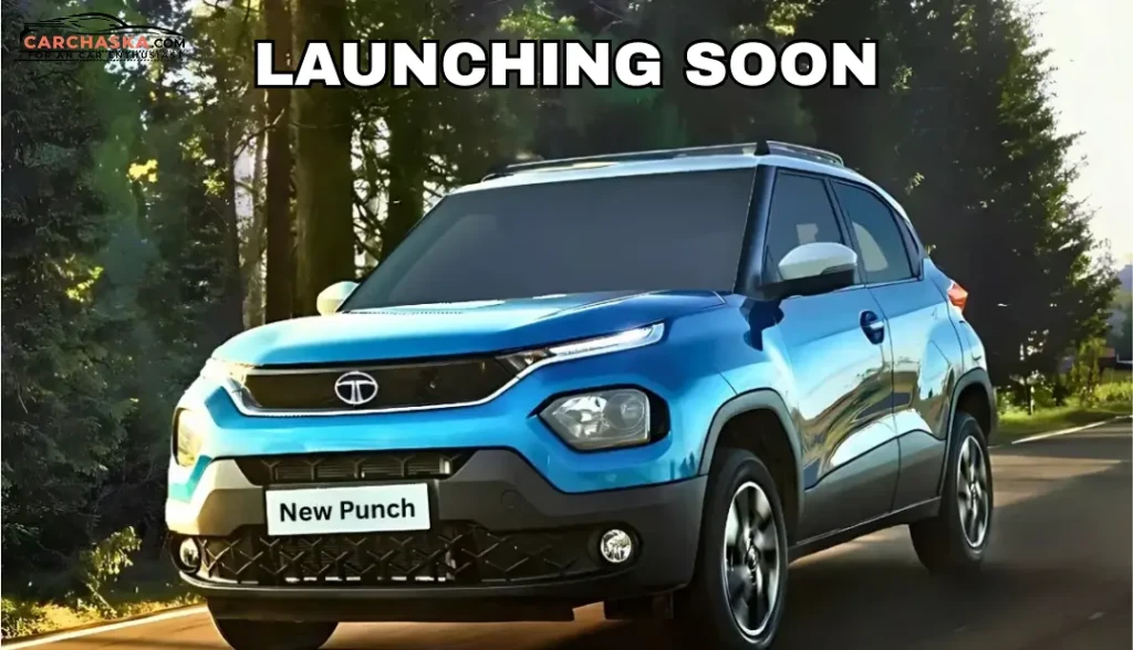 Tata Punch facelift rear with updated LED tail lamps and blacked-out alloy wheels.
