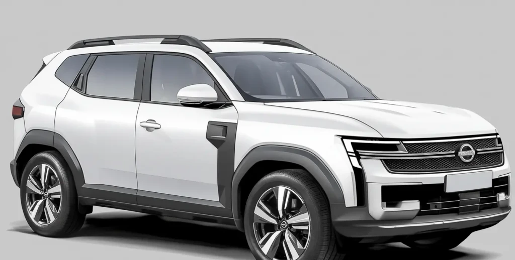 2025 Nissan Terrano Facelift parked outdoors showcasing updated grille and LED headlights